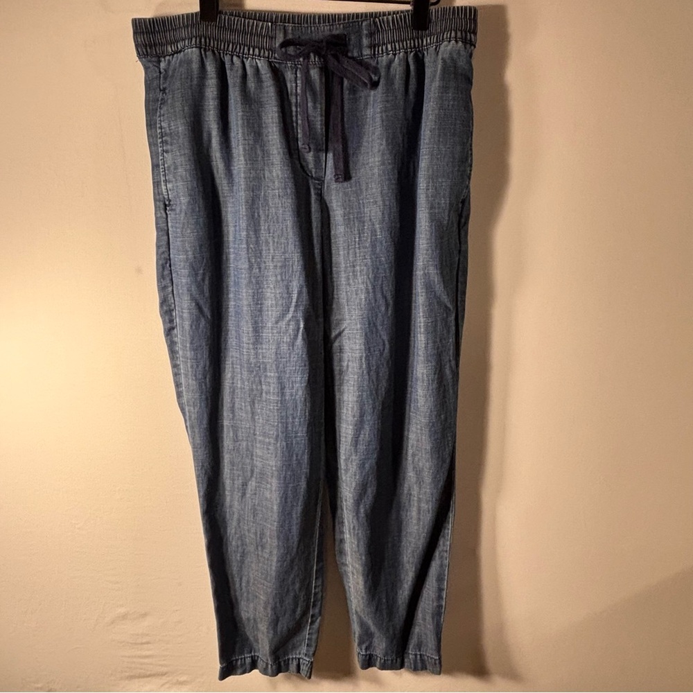 Talbots Easy Drawstring Denim Pants - Blue